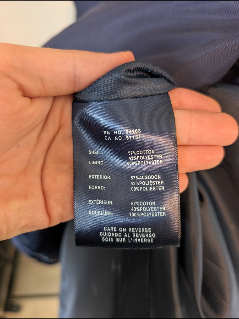 Tommy Hilfiger Navy Belted Trench Coat - Picture 4 of 4